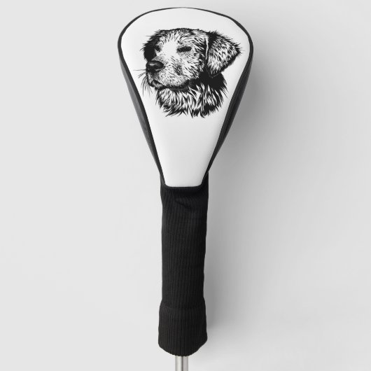 Canine Head Sketch Golf Headcover (Vorderseite)