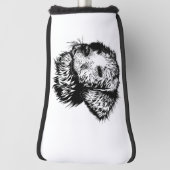 Canine Head Sketch Golf Headcover (Rotieren 90)