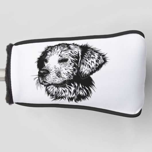 Canine Head Sketch Golf Headcover (Vorderseite)
