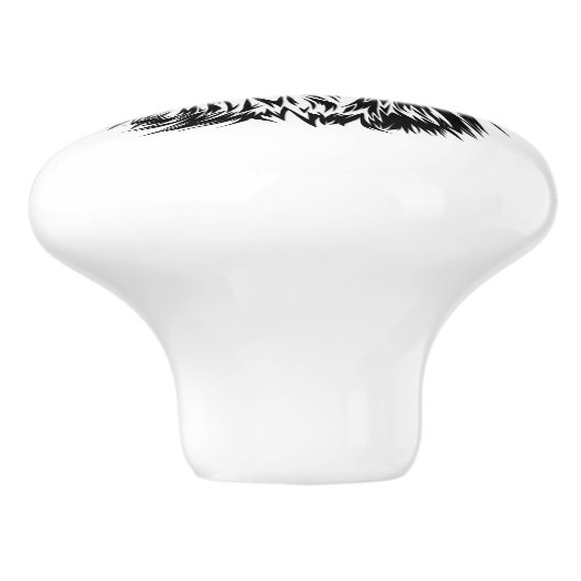 Canine Head Sketch Keramikknauf (Seitenansicht)