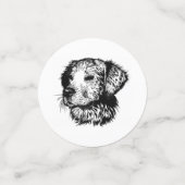 Canine Head Sketch Konfetti (Klein Vorderseite)