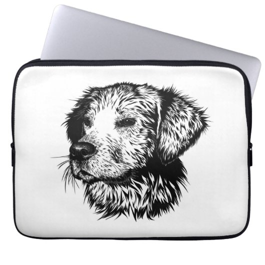 Canine Head Sketch Laptopschutzhülle (Vorderseite)