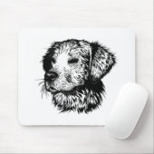 Canine Head Sketch Mousepad (Mit Mouse)