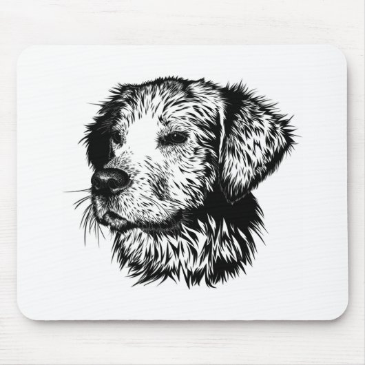 Canine Head Sketch Mousepad (Vorne)