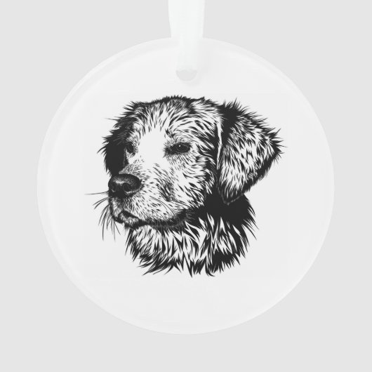 Canine Head Sketch Ornament (Rückseite)
