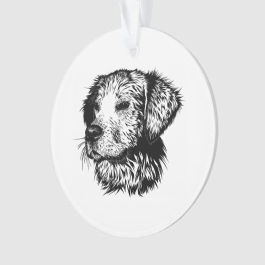 Canine Head Sketch Ornament (Vorderseite)
