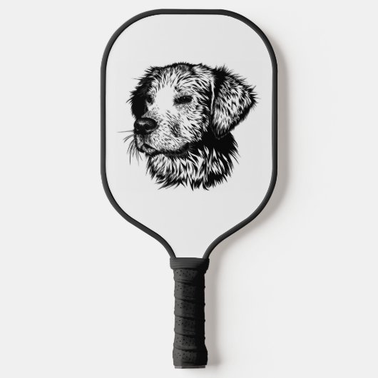 Canine Head Sketch Pickleball Schläger (Vorderseite)