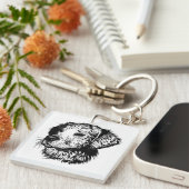 Canine Head Sketch Schlüsselanhänger (Vorderseite rechts)