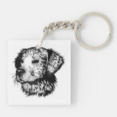 Canine Head Sketch Schlüsselanhänger (Rückseite)