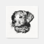 Canine Head Sketch Serviette (Vorderseite)