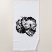 Canine Head Sketch Strandtuch (Vorderseite)