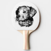 Canine Head Sketch Tischtennis Schläger (Rückseite)