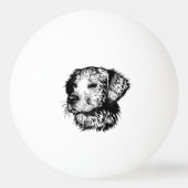 Canine Head Sketch Tischtennisball (Rückseite)