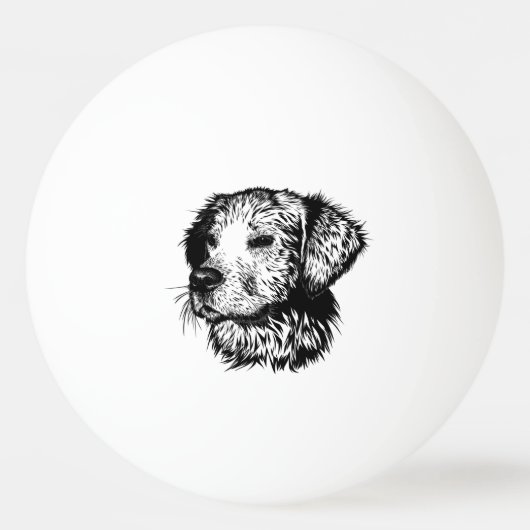 Canine Head Sketch Tischtennisball (Vorderseite)
