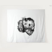 Canine Head Sketch Wandteppich (Vorderseite (Horizontal))