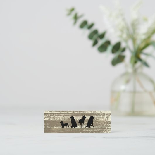 Canine Pack | Dog Training Rustikale Textur Mini Visitenkarte (Stehend Vorderseite)