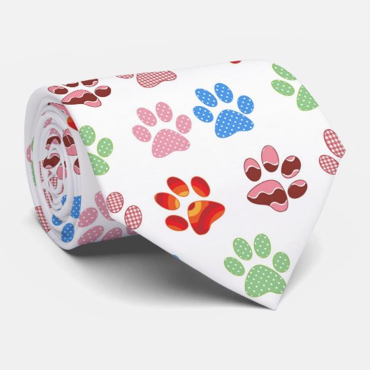 Canine Paw Print Men-Krawatte Krawatte (Gerollt)
