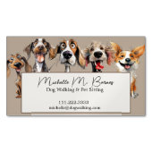 Canine Puppy Hund Walker Sitter Tier Magnetische Visitenkarte (Vorderseite)