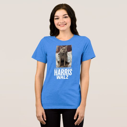 Canine Super Heros für Harris/Walz, umgekehrt Tri-Blend Shirt (Vorderseite voll)