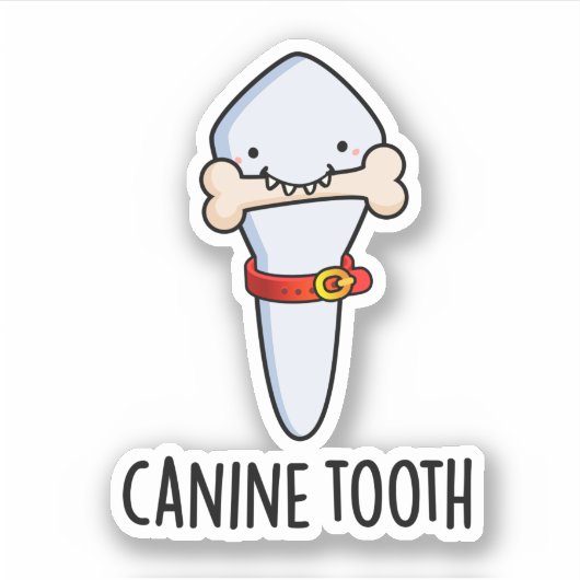 Canine Tooth Funny Dental Puff Aufkleber (Vorderseite)