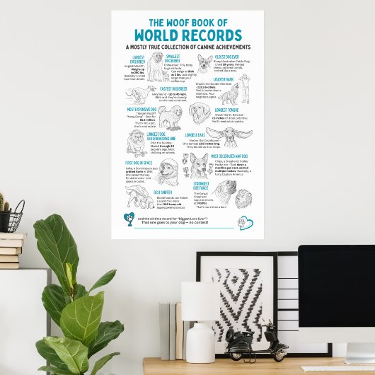 Canine World Records - Funny Dog Poster (Heimbüro)