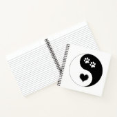 Canine Yin Yang Heart and Dog Paws Notizblock (Innenseite)