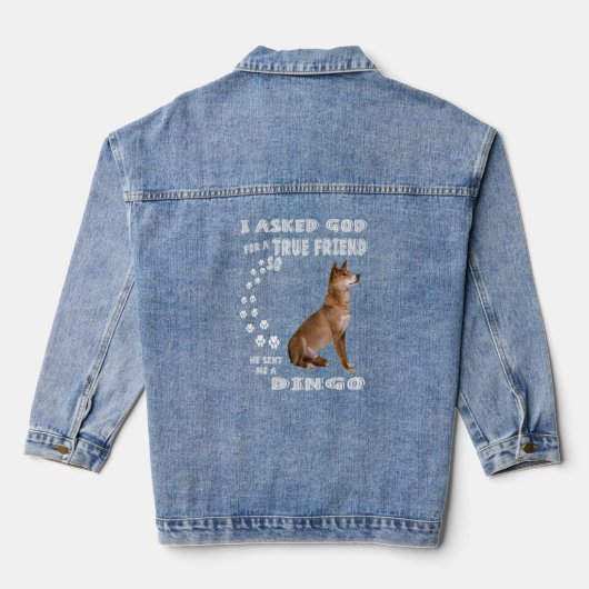 Canis Lupus Dingo Sprichwort Mama Dingo Pet Vater Jeansjacke (Rückseite)
