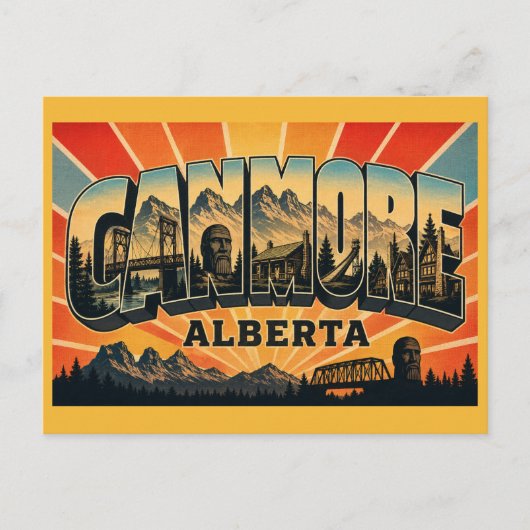 Canmore Alberta Bergstadt Postkarte (Vorderseite)