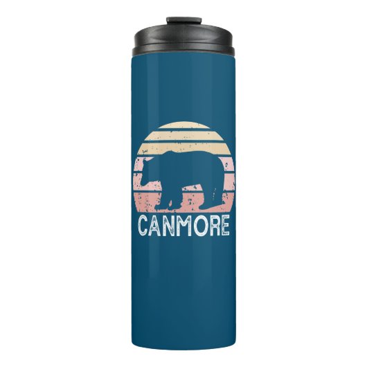 Canmore Alberta Retro Bear Thermosbecher (Vorderseite)