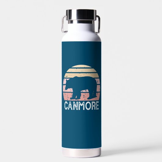 Canmore Alberta Retro Bear Trinkflasche (Vorne)