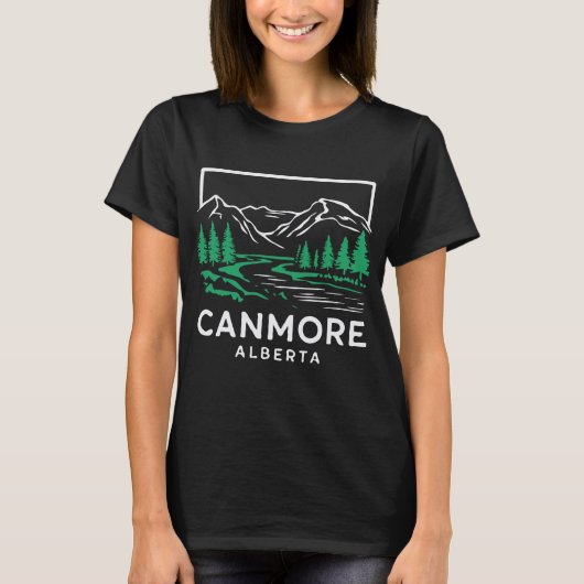 Canmore Alberta, Retro Town T-Shirt (Vorderseite)