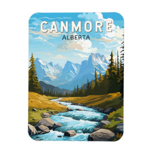 Canmore Canada Travel Art Vintag Magnet