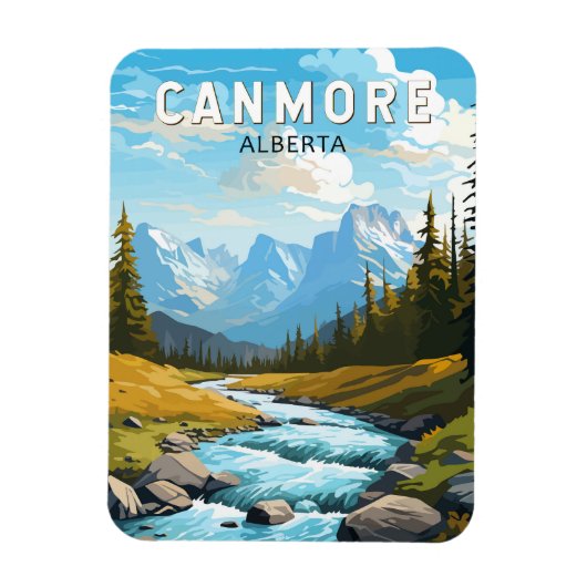 Canmore Canada Travel Art Vintag Magnet (Vertikal)