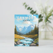 Canmore Canada Travel Art Vintag Postkarte (Stehend Vorderseite)