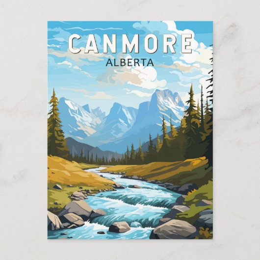 Canmore Canada Travel Art Vintag Postkarte (Vorderseite)