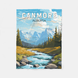 Canmore Kanada Reise Kunst Vintage Fleecedecke