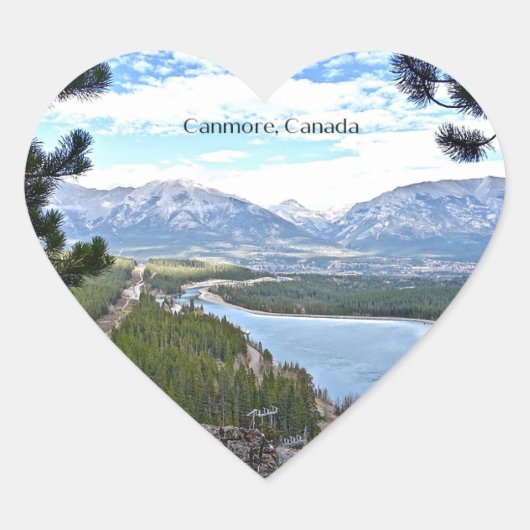 Canmore, kanadische Landschaft Herz-Aufkleber (Vorderseite)