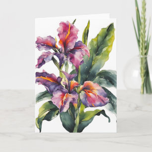 Canna - Aquarellblumen Karte
