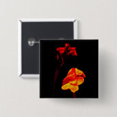 Canna Lilien auf Schwarzem Button (Vorne & Hinten)
