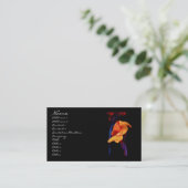 Canna Lilies auf Schwarz mit Blau Visitenkarte (Stehend Vorderseite)