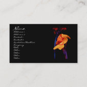 Canna Lilies auf Schwarz mit Blau Visitenkarte (Vorderseite)