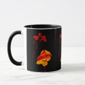 Canna Lilies auf schwarz Tasse (Links)