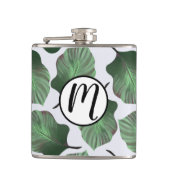 Canna Tropicanna Green Tropical Blätter & Monogram Flachmann (Vorderseite)