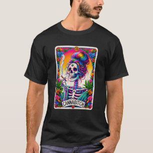 Cannabitch für Stoners: Raucher-Skelett Retro T-Shirt