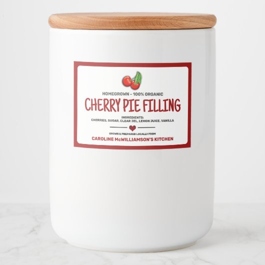 Canned Cherries Food Label Lebensmitteletikett (Vorderseite)