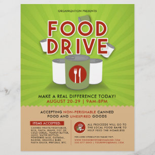 Canned Food Drive Füttre Obdachlosen Fundraiser Fl Flyer