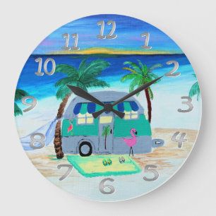 canned ham camper wall clock große wanduhr
