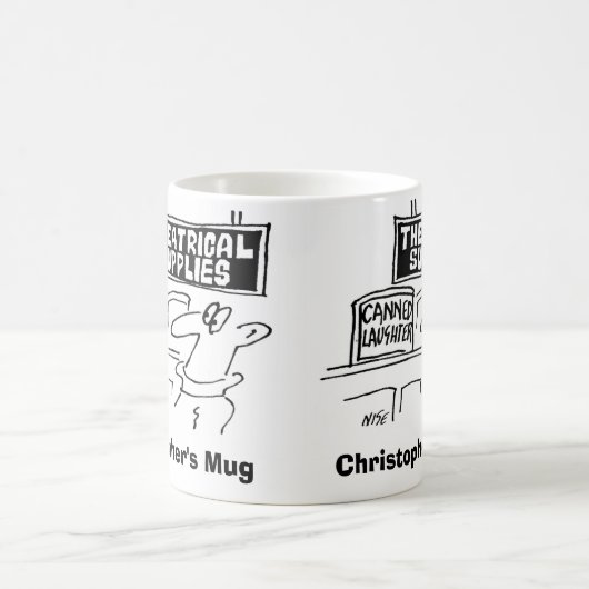 Canned Lachen im Theater-Shop. Name hinzufügen. Kaffeetasse (Mittel)