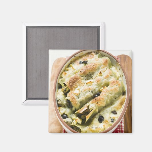 Cannelloni mit Spinat- und Schafkäsefüllung Magnet (Vorderseite/Rückseite)