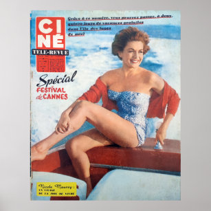 Cannes Beach Babe im Stil der 60er Jahre. Poster